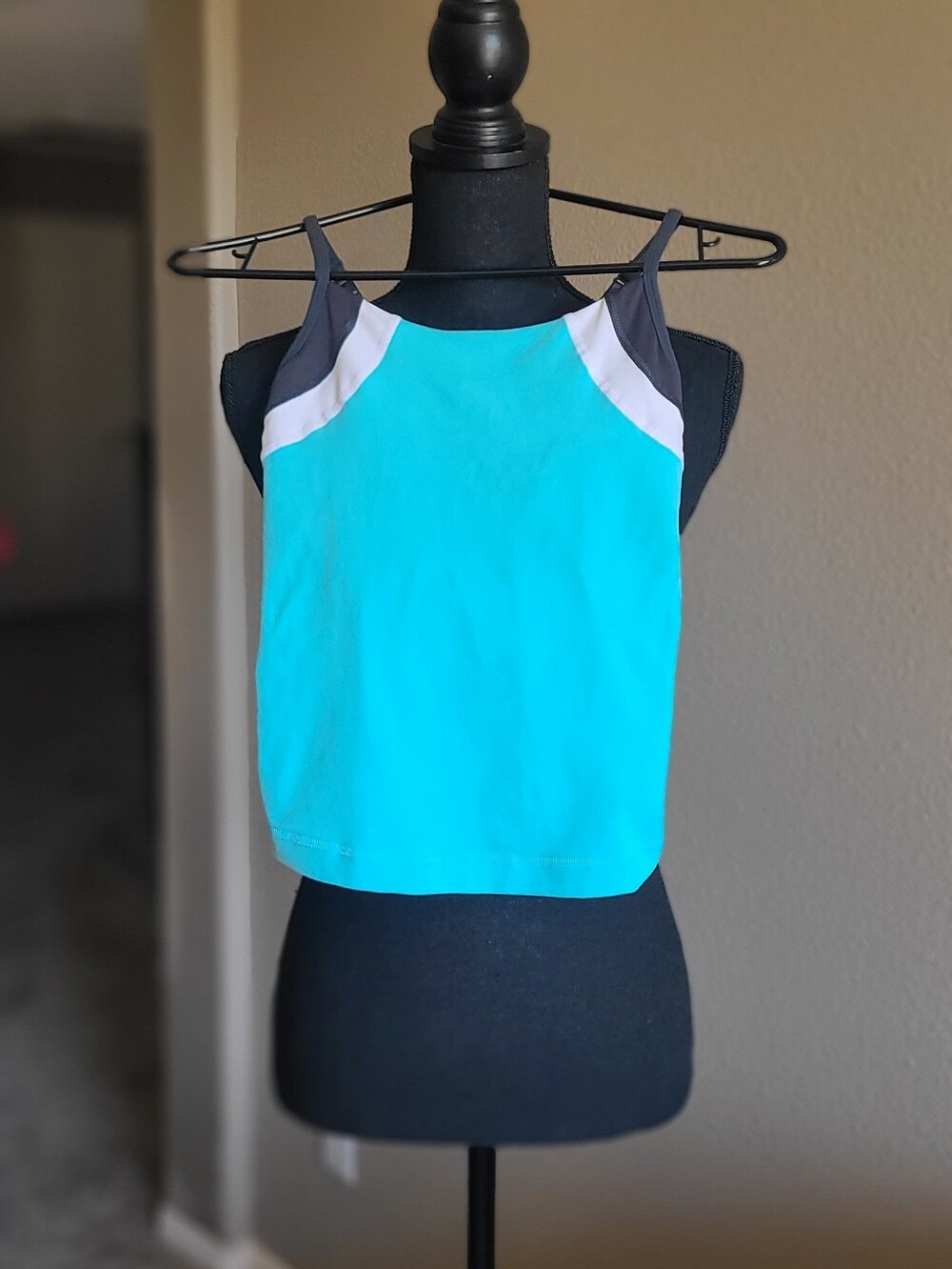 lululemon athletica Turquoise Tank with Dark Gray and White Trim